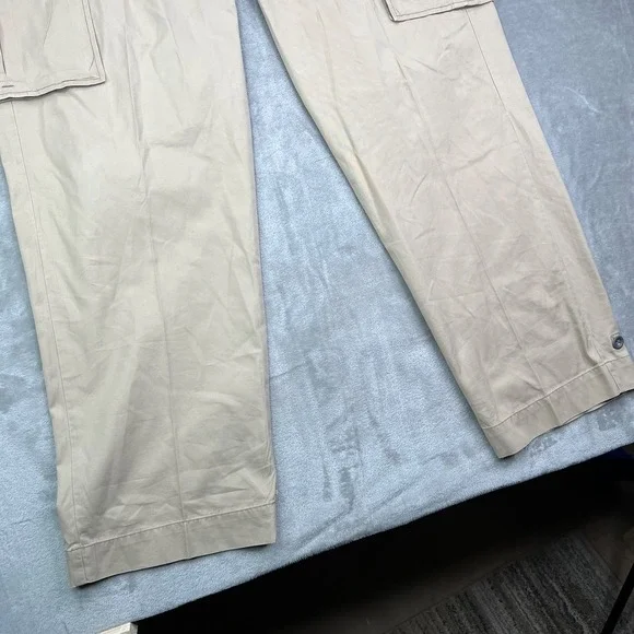 Vintage Polo Ralph Lauren Cargo Pants Mens 36x32 Khaki Relaxed Fit Pockets Twill